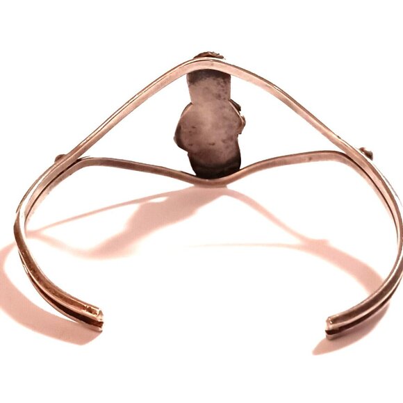 Vintage Navajo Turquoise Sterling Cuff Bracelet (1212) - Picture 2 of 6